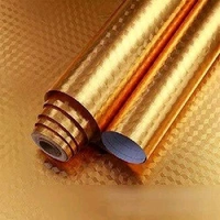 Kitchen Oil Proof Sticker Roll – Self-Adhesive, Waterproof, Heat Resistant Backsplash Wallpaper for Walls, Cabinets, Drawers & Shelves (Gold) – SKVWORLD 