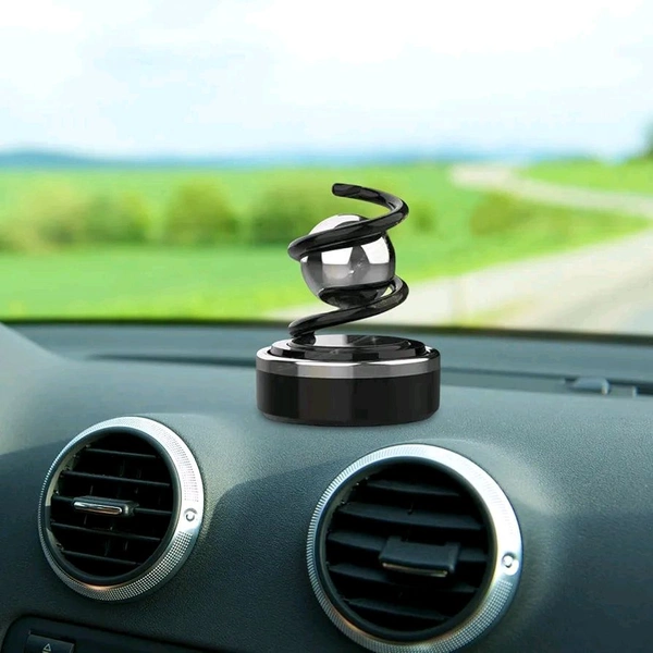 Solar Powered Ball Rotating Car Air Freshener Ornaments | Rotating Solar Powered Car Aromatherapy Diffuser, Solar Air Freshener Car with Spring Suspend Ball for Car