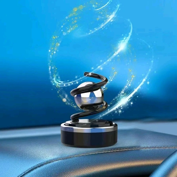 Solar Powered Ball Rotating Car Air Freshener Ornaments | Rotating Solar Powered Car Aromatherapy Diffuser, Solar Air Freshener Car with Spring Suspend Ball for Car