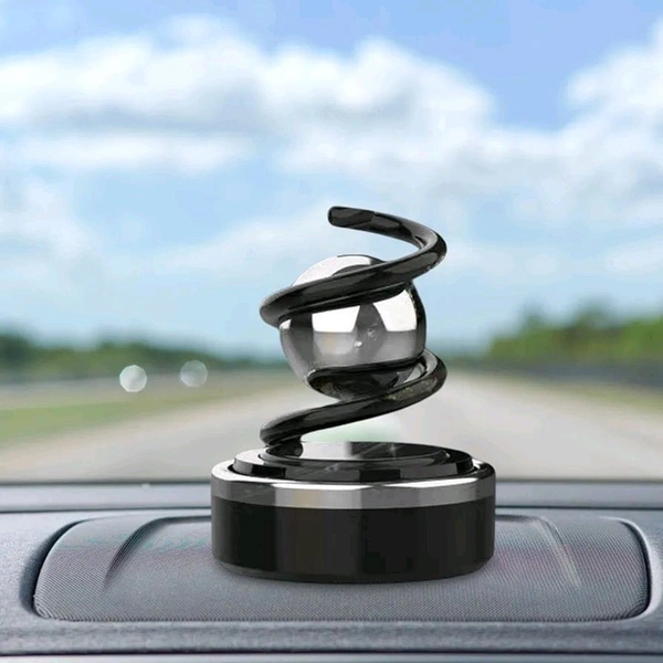 Solar Powered Ball Rotating Car Air Freshener Ornaments | Rotating Solar Powered Car Aromatherapy Diffuser, Solar Air Freshener Car with Spring Suspend Ball for Car