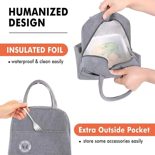 Insulated Lunch Bag for Men Women Kids Boy Girl, Smiley Design Tote Lunch Bag with Aluminum Foil for Work, School, Picnic, Outdoor (Any Colour Received Pack of 1)(7*10 Inches)