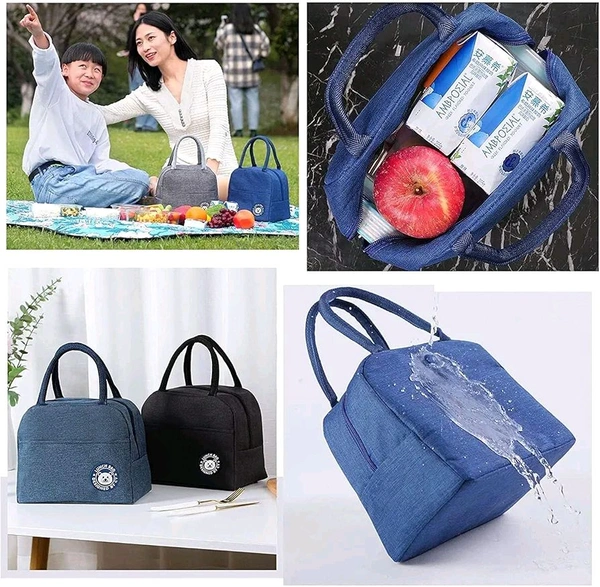 Insulated Lunch Bag for Men Women Kids Boy Girl, Smiley Design Tote Lunch Bag with Aluminum Foil for Work, School, Picnic, Outdoor (Any Colour Received Pack of 1)(7*10 Inches)