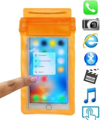 Universal Waterproof Smartphone Protective Sealed PVC Transparent Pouch Dry Bag Cell Phone Case for Protection in Rain ,Holi , Pool, Beach for Suitable for All Mobile Phone & for Money - Random Colour (Pack of 1)