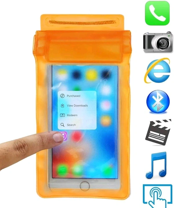 Universal Waterproof Smartphone Protective Sealed PVC Transparent Pouch Dry Bag Cell Phone Case for Protection in Rain ,Holi , Pool, Beach for Suitable for All Mobile Phone & for Money - Random Colour (Pack of 1)