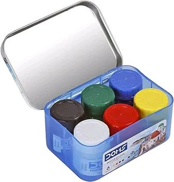 Doms 6 Shades Poster Colours | Rich & Vibrant Colors | Free Agigator Inside For Uniform Mixing | Non-Toxic & Safe For Childrens | Pack of 1