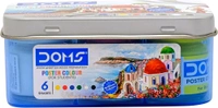 Doms 6 Shades Poster Colours | Rich & Vibrant Colors | Free Agigator Inside For Uniform Mixing | Non-Toxic & Safe For Childrens | Pack of 1