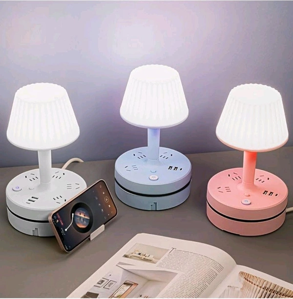 Socket Desk Lamp|Smart Multi-Function Desktop Lamp |USB Plug in Small Table Lamp with Phone Holder