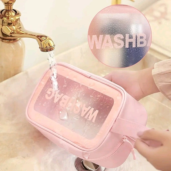 3 PCS WASH Bag 3 PIS WASH Bag Cosmetic Wash Bag Makeup Pouch Bag Travel Transparent Toiletry Waterproof Zipper Wash Bag Household Grooming Kit Portable Organizer Case Carry Pouch (Multi)
