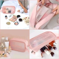 3 PCS WASH Bag 3 PIS WASH Bag Cosmetic Wash Bag Makeup Pouch Bag Travel Transparent Toiletry Waterproof Zipper Wash Bag Household Grooming Kit Portable Organizer Case Carry Pouch (Multi)