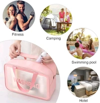 3 PCS WASH Bag 3 PIS WASH Bag Cosmetic Wash Bag Makeup Pouch Bag Travel Transparent Toiletry Waterproof Zipper Wash Bag Household Grooming Kit Portable Organizer Case Carry Pouch (Multi)