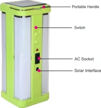 Akari Electric Charging 4 Tubes 80 Watts 360 Degree Extra Bright Lantern with Solar Long Backup Rechargeable Emergency Lights Home Indoor Light