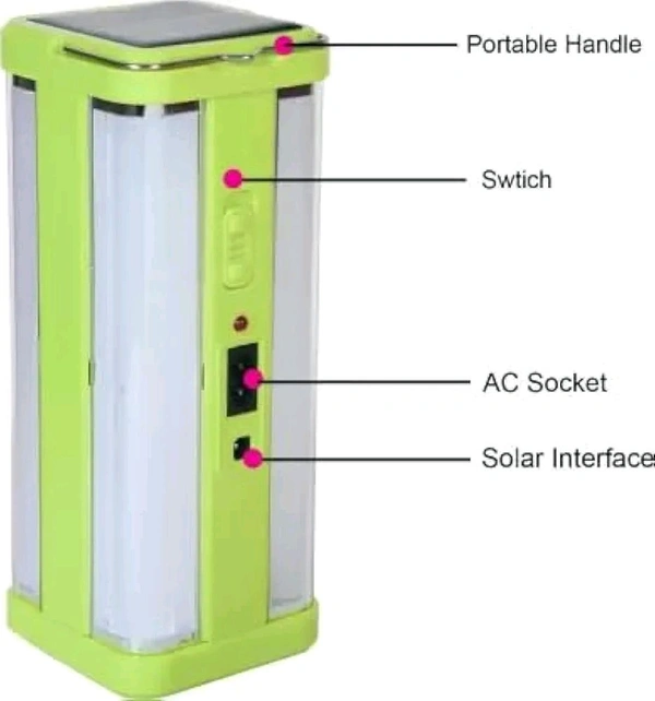 Akari Electric Charging 4 Tubes 80 Watts 360 Degree Extra Bright Lantern with Solar Long Backup Rechargeable Emergency Lights Home Indoor Light