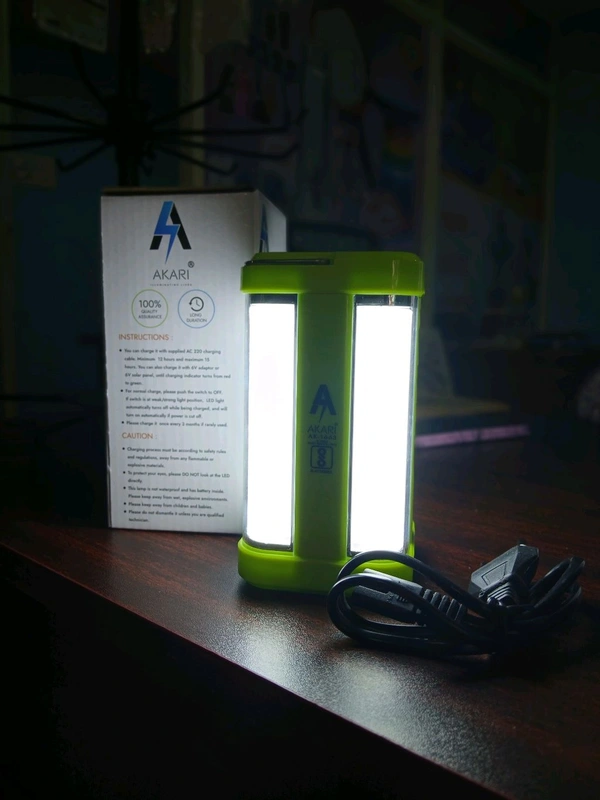 Akari Electric Charging 4 Tubes 80 Watts 360 Degree Extra Bright Lantern with Solar Long Backup Rechargeable Emergency Lights Home Indoor Light
