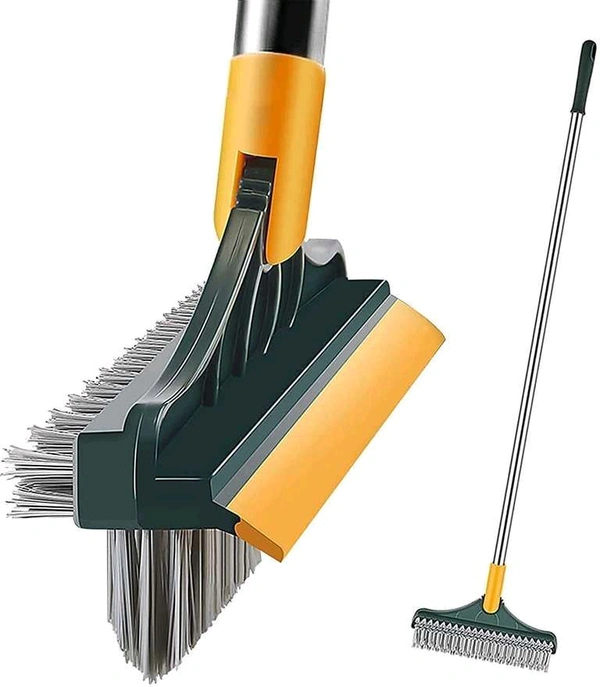3 In 1 Bathroom Cleaning Brush With Wiper , Floor Brush Mop, Tile Cleaner Brush 