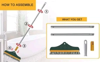 3 In 1 Bathroom Cleaning Brush With Wiper , Floor Brush Mop, Tile Cleaner Brush 