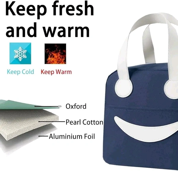 Lunch Bag for Women & Men, Insulated Lunch Bag, Tiffin Lunch Bag for Office/College/School, Lightweight, Durable Handles (Black)
