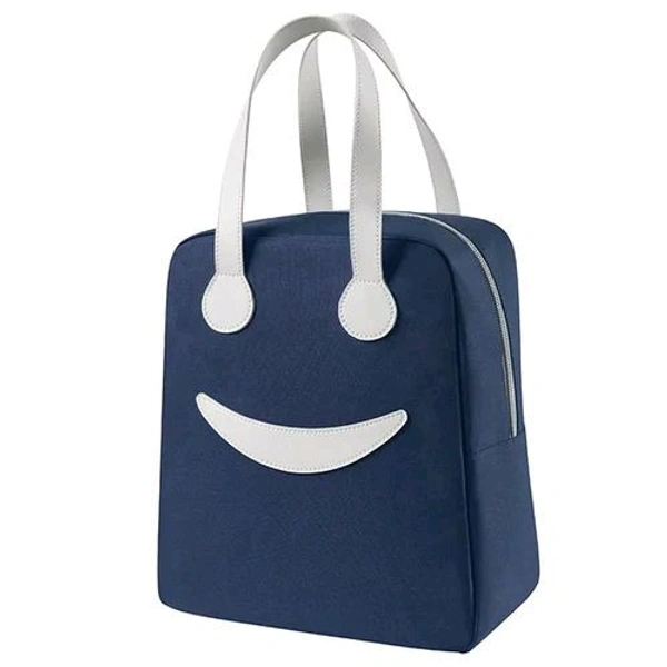 Smiley Lunch Bags for School Office Travel Tiffin Thermal Food Cooler Bags Picnic for Kids Men Women | Leakproof Hot/Cold( BIG )