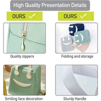 Smiley Lunch Bags for School Office Travel Tiffin Thermal Food Cooler Bags Picnic for Kids Men Women | Leakproof Hot/Cold( BIG )
