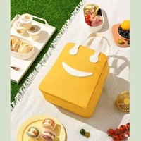 Smiley Lunch Bags for School Office Travel Tiffin Thermal Food Cooler Bags Picnic for Kids Men Women | Leakproof Hot/Cold( BIG )