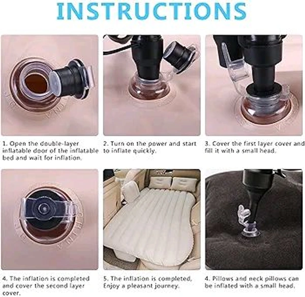 Car Accessories Gold Color Inflatable Car Bed Air Mattress with Two Air Pillows with Car Air Pump 