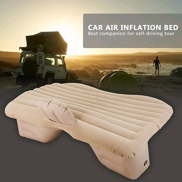 Car Accessories Gold Color Inflatable Car Bed Air Mattress with Two Air Pillows with Car Air Pump 