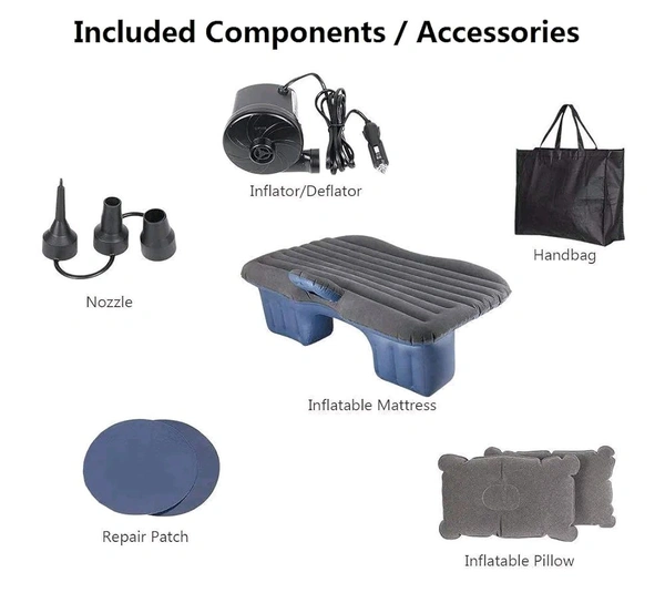 Car Accessories Gold Color Inflatable Car Bed Air Mattress with Two Air Pillows with Car Air Pump 