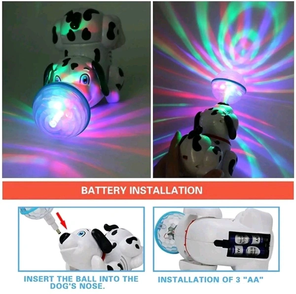 ABS Plastic Bump & Go Dancing Dog with Music & Flashing Lights【2 Yrs & Ups】