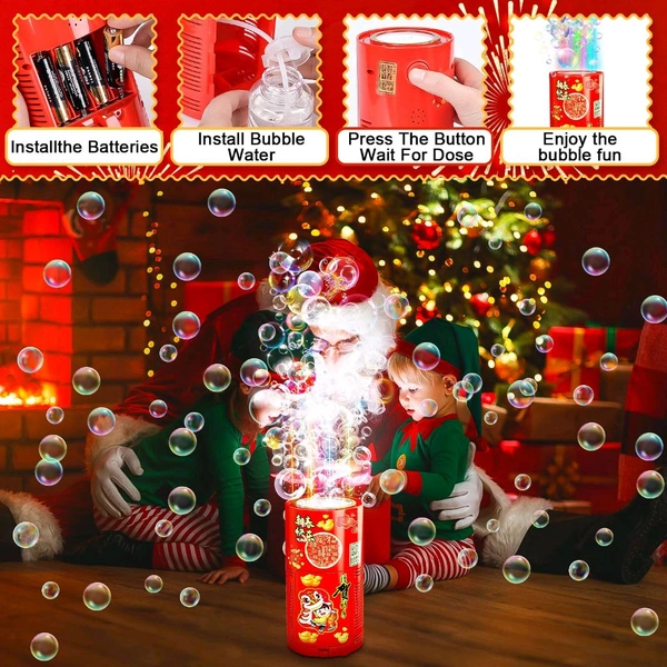 Bubble Machine,Automatic Firework Bubble Machine,Portable Bubble Machine,Electric Firework Bubble Maker Toys with Light Music