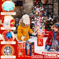 Bubble Machine,Automatic Firework Bubble Machine,Portable Bubble Machine,Electric Firework Bubble Maker Toys with Light Music