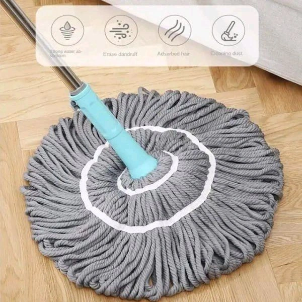 Easy Twist Hands-Free Floor Mop | One-Hand Twist & No-Touch Cleaning | Microfiber Mop for Wet & Dry Use – Ergonomic Handle, Durable & Washable Cloth – Ideal for Home, Kitchen, Pet Hair, & All Floor Types