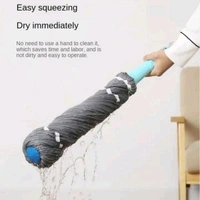 Easy Twist Hands-Free Floor Mop | One-Hand Twist & No-Touch Cleaning | Microfiber Mop for Wet & Dry Use – Ergonomic Handle, Durable & Washable Cloth – Ideal for Home, Kitchen, Pet Hair, & All Floor Types