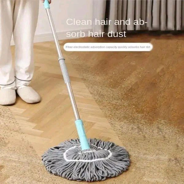 Easy Twist Hands-Free Floor Mop | One-Hand Twist & No-Touch Cleaning | Microfiber Mop for Wet & Dry Use – Ergonomic Handle, Durable & Washable Cloth – Ideal for Home, Kitchen, Pet Hair, & All Floor Types