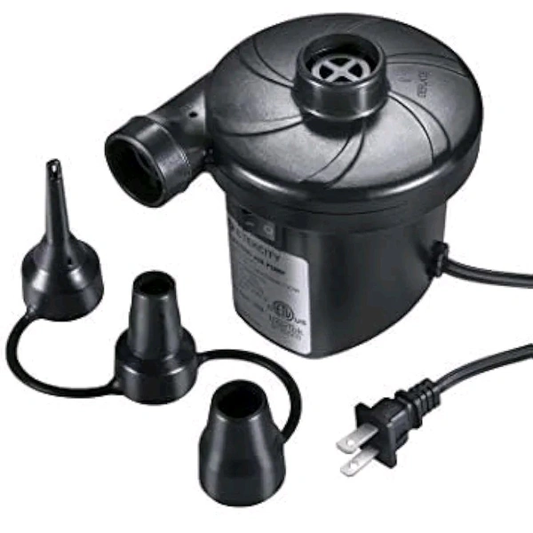 Electric Air Pump, 2 in 1 Inflate and Deflate Portable Corded Electric Air Pump with 3 Air Nozzles for Air Mattress, Sofa, Pool, Quick-Fill Inflator Deflator