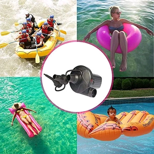 Electric Air Pump, 2 in 1 Inflate and Deflate Portable Corded Electric Air Pump with 3 Air Nozzles for Air Mattress, Sofa, Pool, Quick-Fill Inflator Deflator