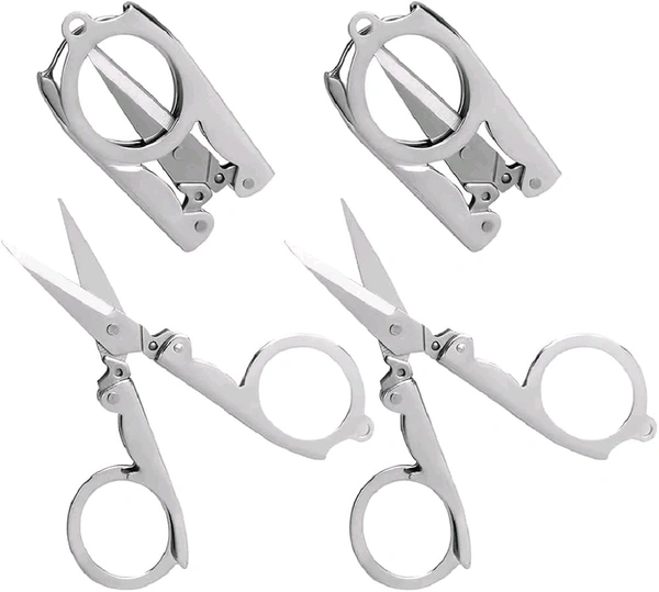 Folding Scissors - Small - Stainless Steel - Travel Pocket - Foldable Scissors - Beard Trimming - Key Chain