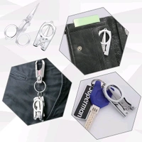 Folding Scissors - Small - Stainless Steel - Travel Pocket - Foldable Scissors - Beard Trimming - Key Chain