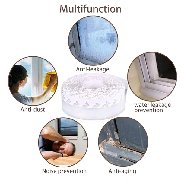 Silicone Seal Strip,Silicone Sealing Sticker For Door Or Window,Weatherproof Soundproof Self Adhesive Door Strip Bottom,Slim Insect Proof Seal Strip For Gap Of House Or Shower Door, 3 Meter