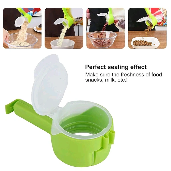 Food Bag Sealing Clip with Pour Spout, Food Bag Clips with Pour Spout,Reusable Food Storage Sealing Clips with Pouring Spouts for All Food or Cat/Dog Food Storage