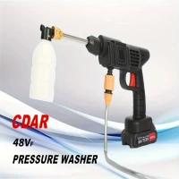 SKVWORLD Portable Car Washing Kit – High-Pressure Cordless Washer with Dual Batteries, 6-in-1 Adjustable Nozzle, and Foam Sprayer for Efficient Vehicle Cleaning
