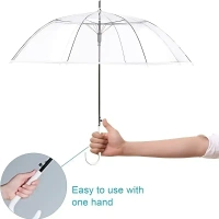  Windproof, Waterproof, Transparent Dome Umbrella for Maximum Rain Protection | Stylish & Durable – Ideal for Weddings, Daily Use & More – SKVWORLD ☂️🌧️