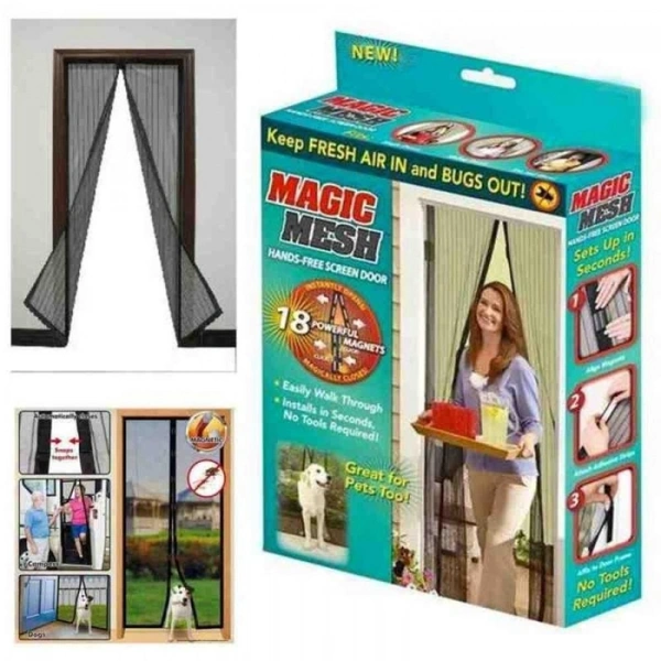 Magic Mesh Magnetic Screen Door – Hands-Free, Bug-Free, Easy Install | SKVWORLD  