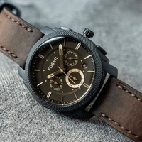 Fossil Classics FS4656 Leather Chronograph Watch 😍 - Adjustable, Black