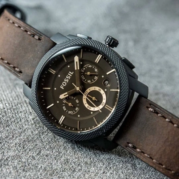 Fossil Classics FS4656 Leather Chronograph Watch 😍 - Adjustable, Black
