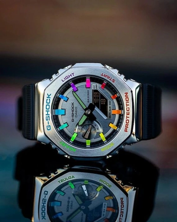 Casio G-Shock Most demanded G-Shock GM2100 with metal body in stock 🤩 ❤️ - Adjustable, rainbow