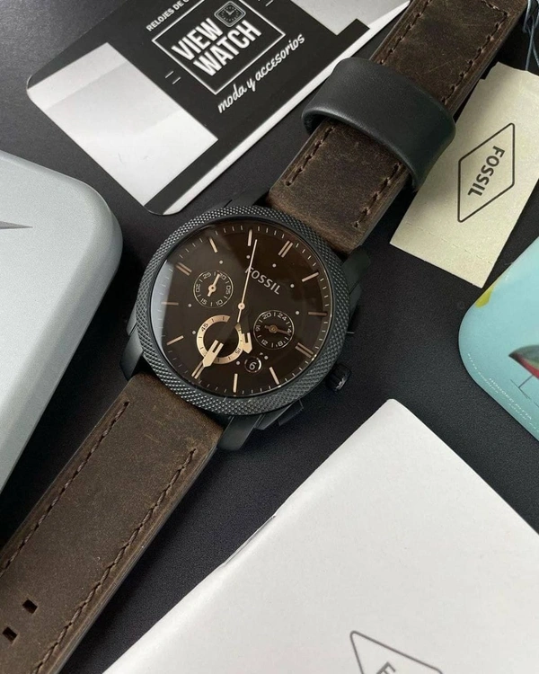 Fossil Classics FS4656 Leather Chronograph Watch 😍 - Adjustable, Black