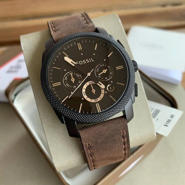 Fossil Classics FS4656 Leather Chronograph Watch 😍 - Adjustable, Black