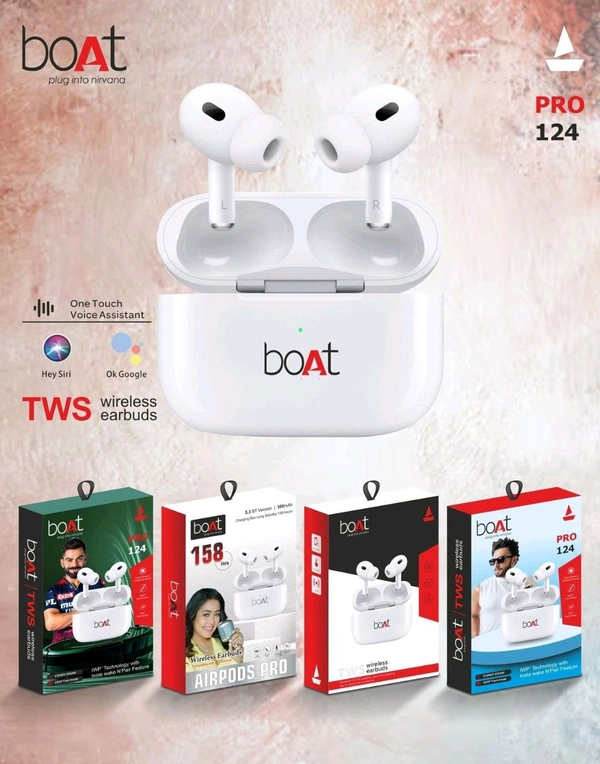 Boat Tws Pro 124 - White, Free Size