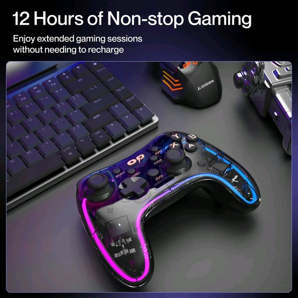 Ambrane Transparent Rgb Gaming Controller (OP-WLGC01) - Black