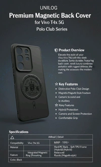 Polo Series Back Cover For Vivo T4 X - Black