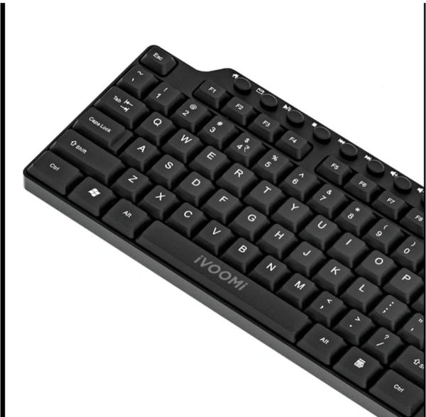 Ivoomi Ziggy Multimedia Wired USB 114 Keys Standard Desktop Keyboard Compatible with Desktop, Laptop